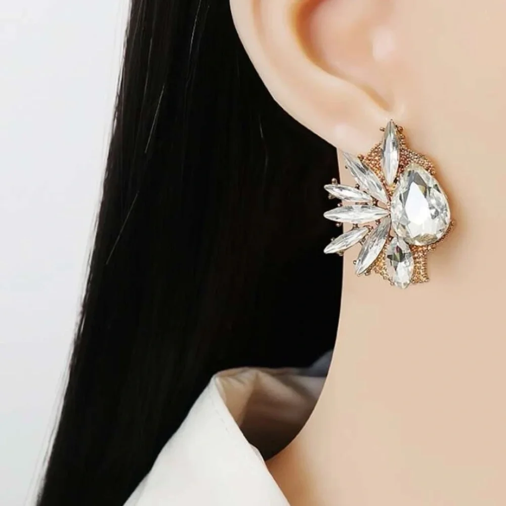 Luxury Look Rhinestone Stud Earrings